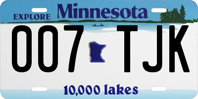 MN license plate 007TJK