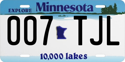 MN license plate 007TJL
