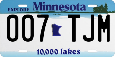 MN license plate 007TJM