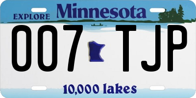 MN license plate 007TJP