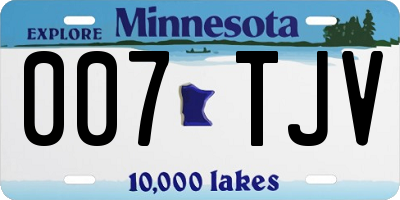 MN license plate 007TJV