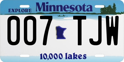 MN license plate 007TJW