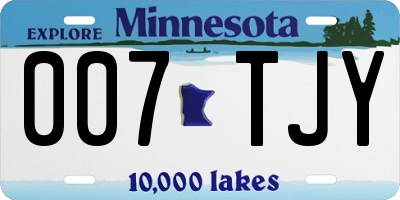 MN license plate 007TJY