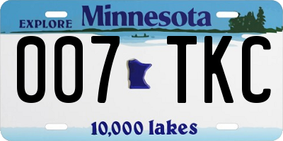 MN license plate 007TKC