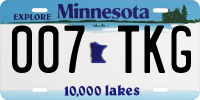 MN license plate 007TKG