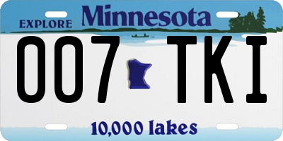 MN license plate 007TKI