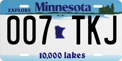 MN license plate 007TKJ