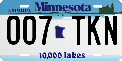 MN license plate 007TKN