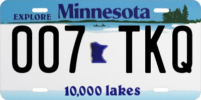MN license plate 007TKQ