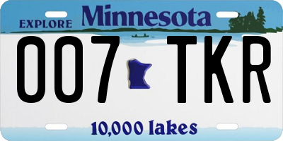 MN license plate 007TKR
