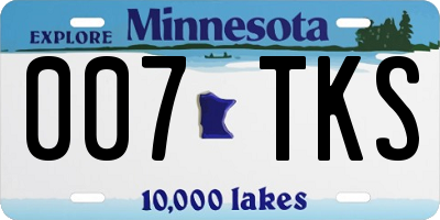 MN license plate 007TKS