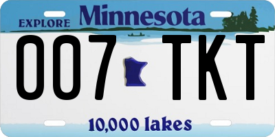 MN license plate 007TKT