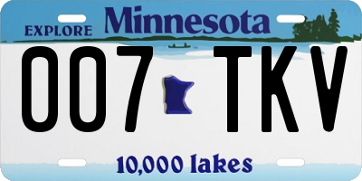 MN license plate 007TKV
