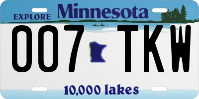 MN license plate 007TKW
