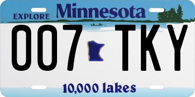 MN license plate 007TKY