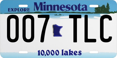 MN license plate 007TLC