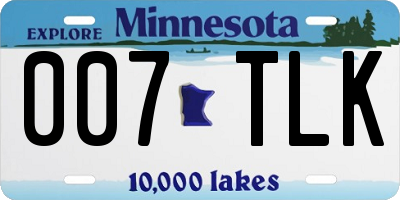 MN license plate 007TLK