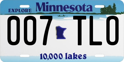 MN license plate 007TLO