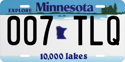 MN license plate 007TLQ