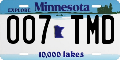 MN license plate 007TMD