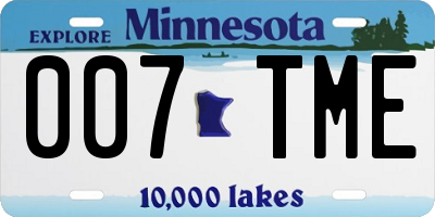 MN license plate 007TME
