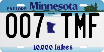 MN license plate 007TMF