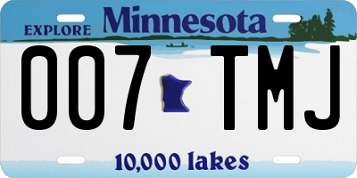 MN license plate 007TMJ