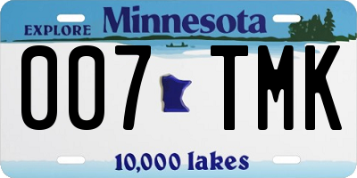 MN license plate 007TMK