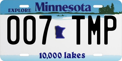 MN license plate 007TMP