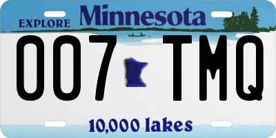 MN license plate 007TMQ
