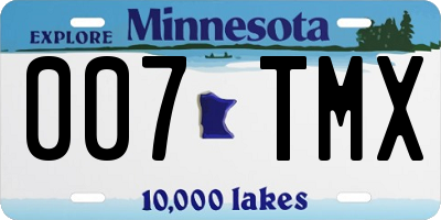 MN license plate 007TMX