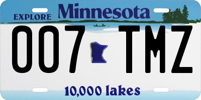 MN license plate 007TMZ