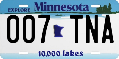 MN license plate 007TNA