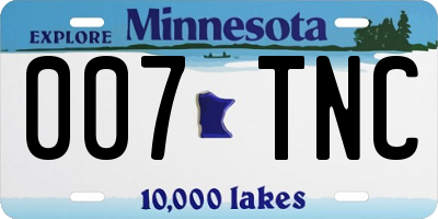 MN license plate 007TNC