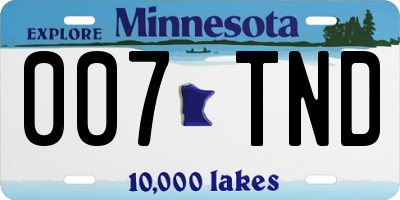 MN license plate 007TND
