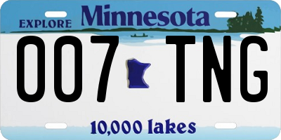 MN license plate 007TNG
