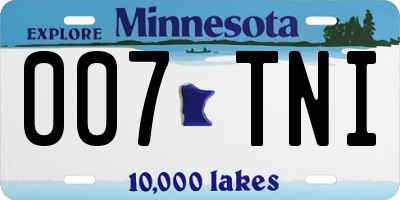 MN license plate 007TNI
