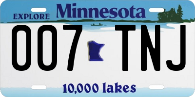 MN license plate 007TNJ