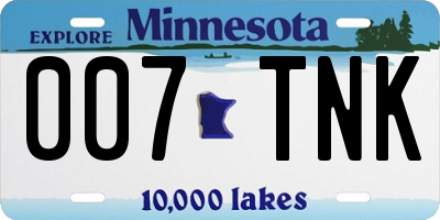 MN license plate 007TNK