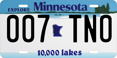 MN license plate 007TNO