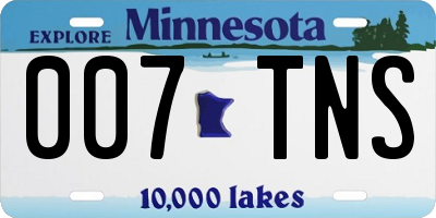 MN license plate 007TNS