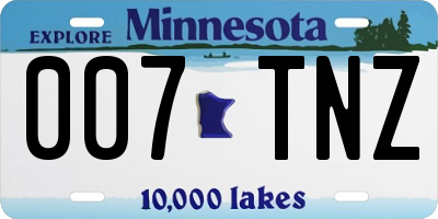 MN license plate 007TNZ