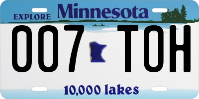 MN license plate 007TOH