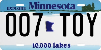 MN license plate 007TOY