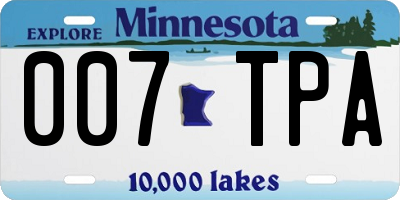 MN license plate 007TPA