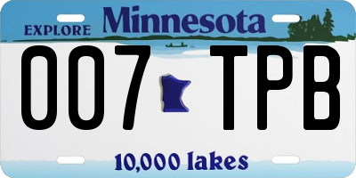 MN license plate 007TPB