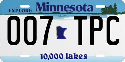 MN license plate 007TPC