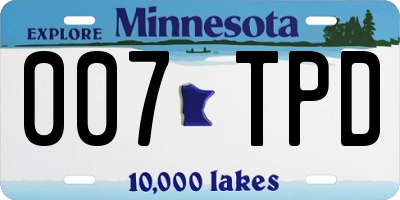 MN license plate 007TPD