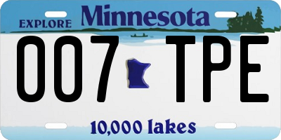 MN license plate 007TPE