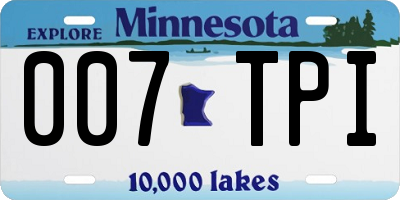 MN license plate 007TPI